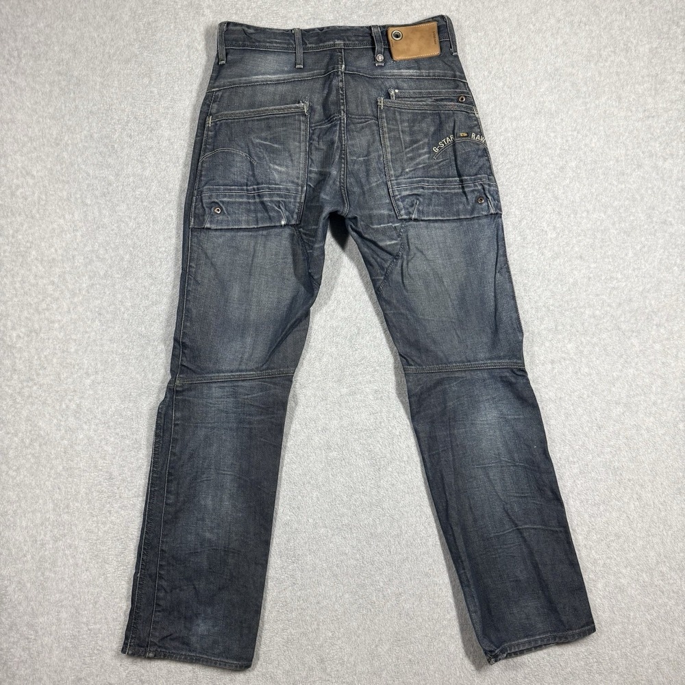 GStar Raw Navy Jack Loose Tapered Jeans Mens 29x30 Distressed Repaired Italy - Picture 5 of 16